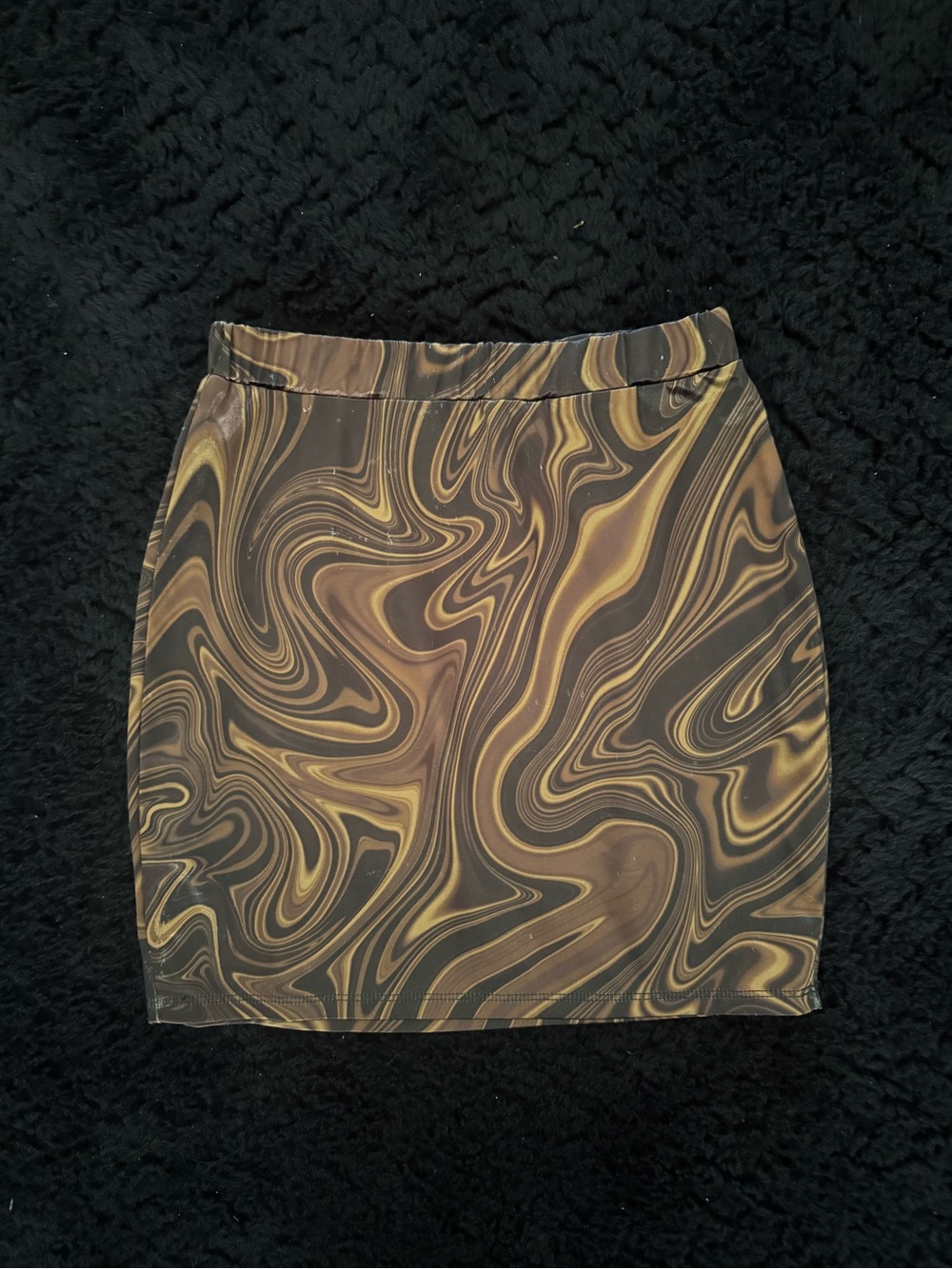 Bear Dance Brown & Tan Swirl Print Mini Skirt